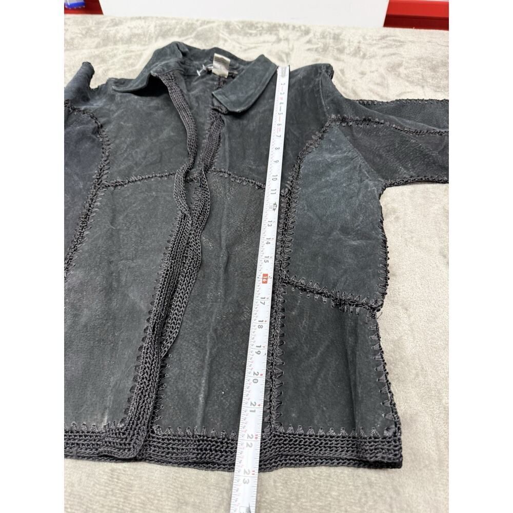 Vintage Selene Sport Suede Patchwork Jacket Black Leather Boho Western S - Picture 12 of 14